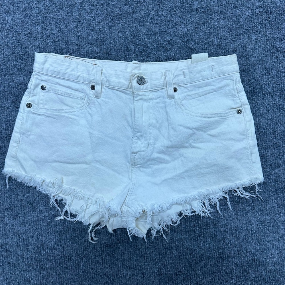 Denim & Supply Shorts Womens Size 27 Off White Frayed Hem Cutoff Casual Denim